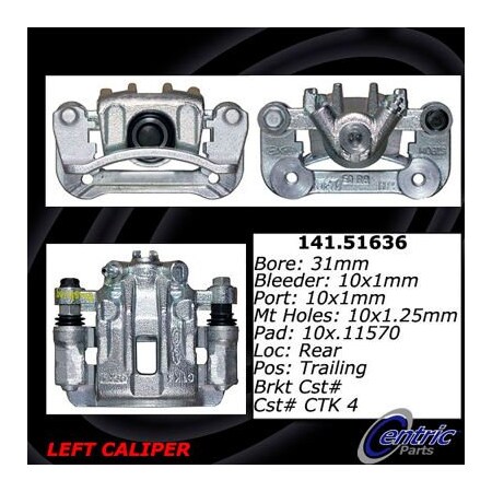 Centric Centric Semi-Loaded Brake Caliper, Centric Parts 141.51636 141.51636